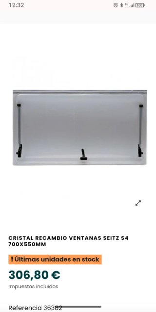 Cristal Recambio Ventana Seitz S4 700x550