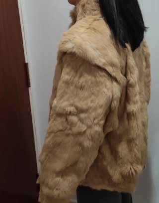 Abrigo de pelo beige