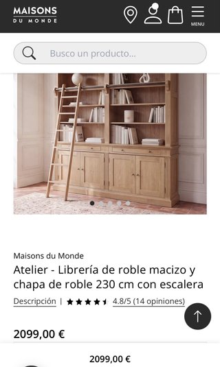 Librería de Roble Macizo Maisons du Monde