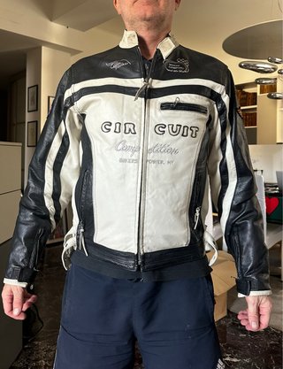 Giacca da moto vintage in pelle