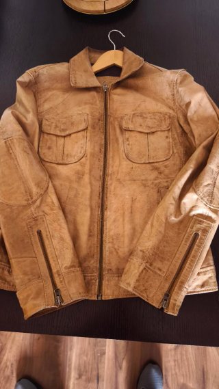 Cazadora Biker Cuero Marrón