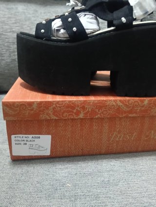 Sandalias Plataforma Negras Just Me Talla 38