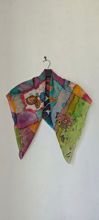 Foulard seta dipinto a mano Pop Art