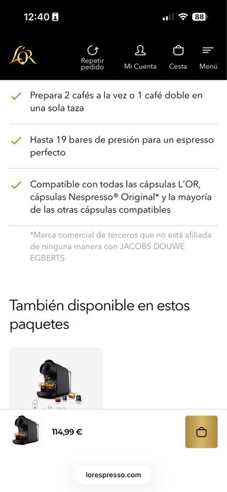 Cafetera L'OR Barista Philips