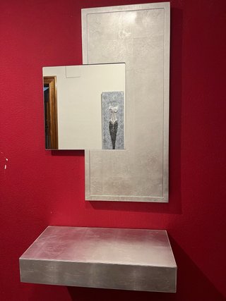 Recibidor de Pared con Espejo, Pan de Plata