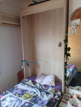 Cama abatible con mueble y colchón de 90 cm