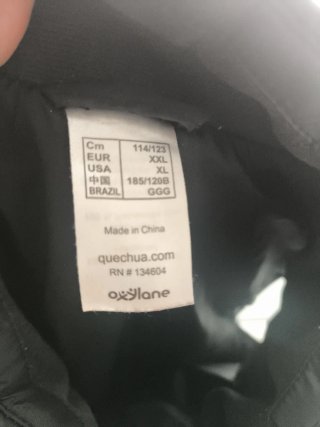 Chaleco Decathlon Negro Talla XXL