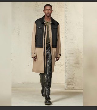 Abrigo Zara bicolor beige y negro