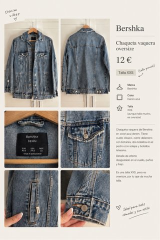 Chaqueta Vaquera Bershka Oversize