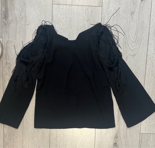 Blusa Negra con Flecos