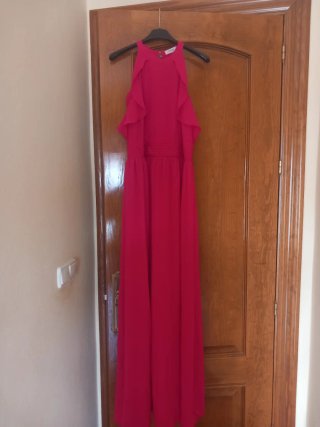 Vestido de fiesta largo fucsia