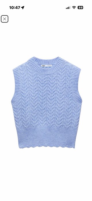 Chaleco Zara punto azul talla única