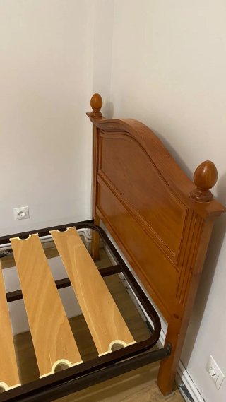 Cama individual de madera 90cm