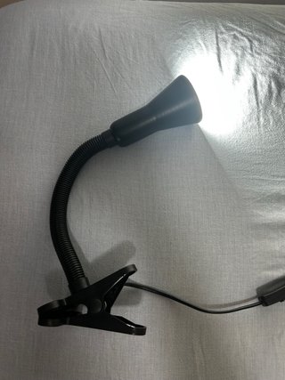 Lámpara Flexo de Pinza Negra