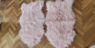 Set de 2 Alfombras de Pelo Rosa