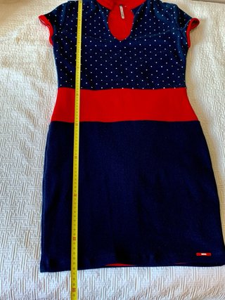 Vestido Virtual Girl azul y rojo