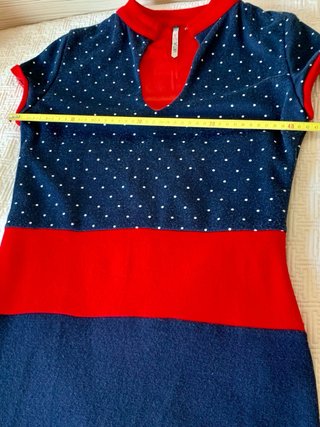 Vestido Virtual Girl azul y rojo