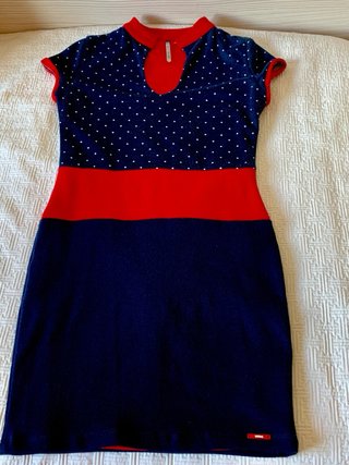Vestido Virtual Girl azul y rojo