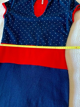 Vestido Virtual Girl azul y rojo