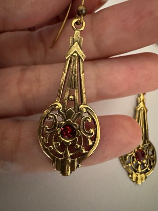 Pendientes colgantes estilo Art Nouveau / vintage