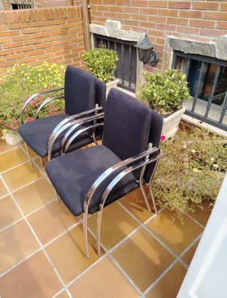 Sillas de oficina cocina metal cromado tapizado