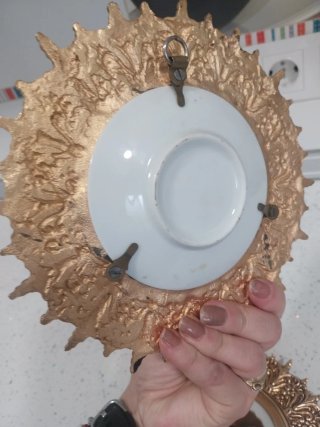 Set de 2 Platos Decorativos con Marco Dorado