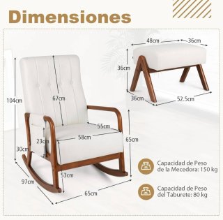 Mecedora con reposapiés y bolsillo