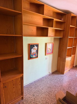 Conjunto de Estanterías y Armarios de Madera