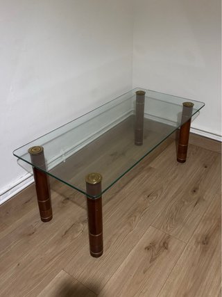 Mesa de Centro de Cristal y Madera