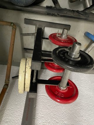 Pesas y estantería musculación