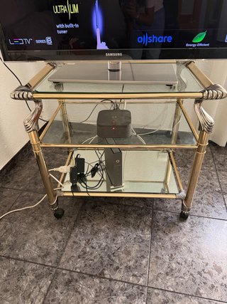 Mueble de comedor madera y cristal