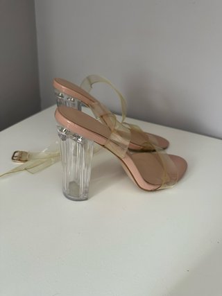 Sandalias de Tacón Transparente