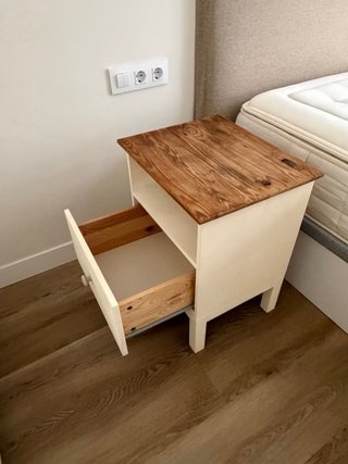 2 Mesitas de Noche Madera Blanca