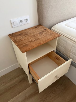 2 Mesitas de Noche Madera Blanca