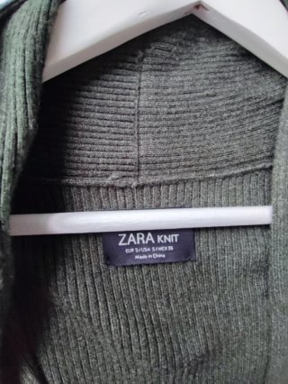 Chaqueta de lana Zara verde oliva Talla S
