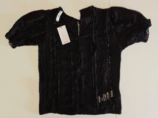 Blusa Mango Negra de Encaje Talla S