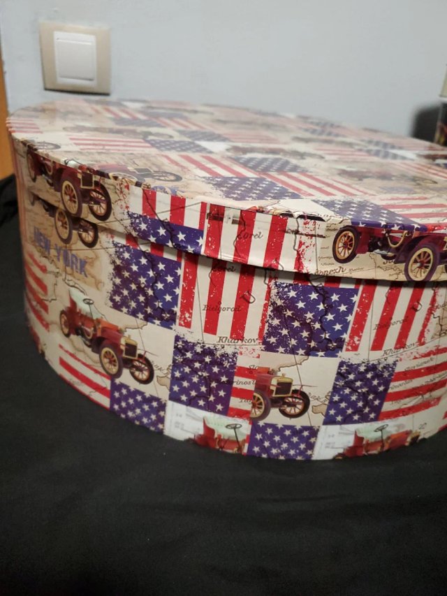 Caja Redonda Decorativa Estilo Vintage
