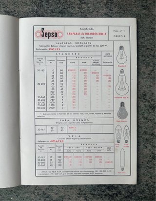 Catálogo Antiguo Alumbrado Sepsa