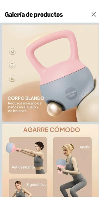 Kettlebell SPORTNOW Soft de 10 kg, NUEVA