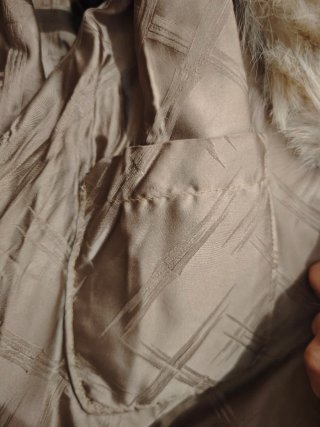 Abrigo de Piel de Zorro Blanco Ochetebro Talla Lb
