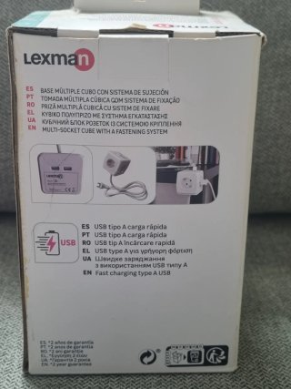 Regleta Cubo Lexman con USB y 1,5m