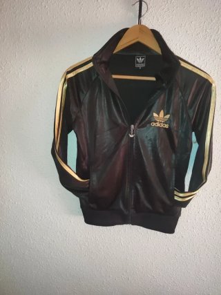 Sudadera Adidas Vintage Mujer Talla S Negra y Dora