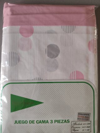 Juego de Sábanas 3 Piezas Cama 80