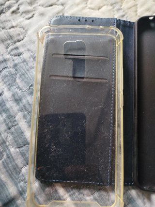 Funda libro móvil azul y negra