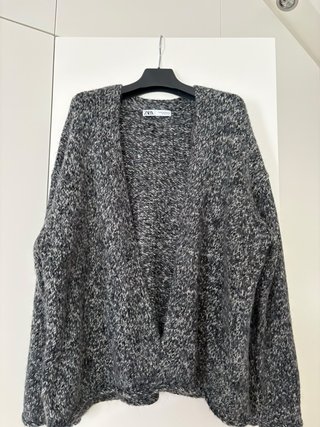 Chaqueta Zara jaspeada gris y blanca