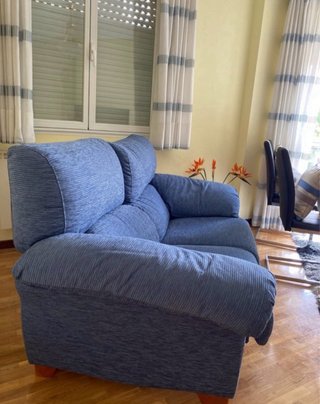 Sofá Asientos desplazables Azul de Tela