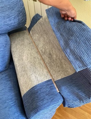 Sofá Asientos desplazables Azul de Tela