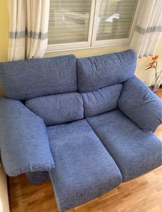 Sofá Asientos desplazables Azul de Tela