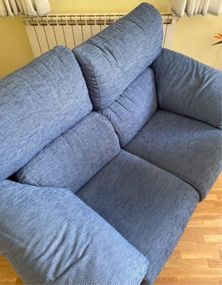 Sofá Asientos desplazables Azul de Tela