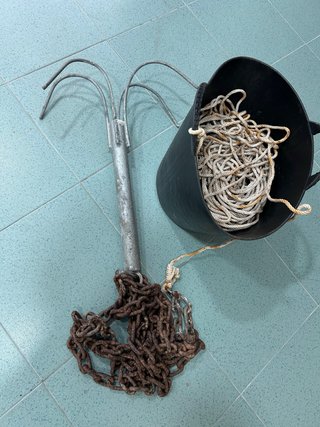 Ancla Marsellesa con cadena y cubo